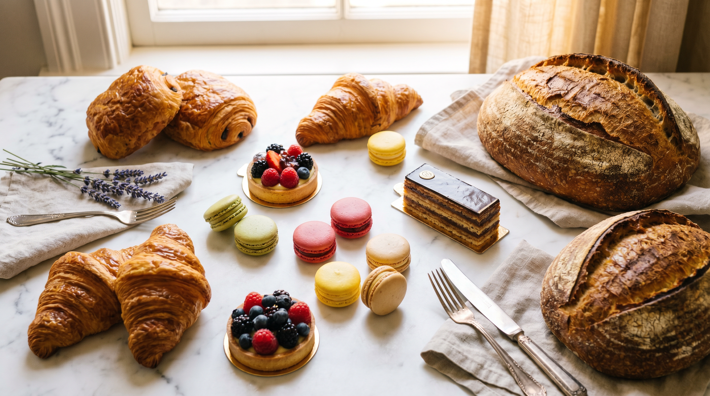 Artisan pastries and baked goods